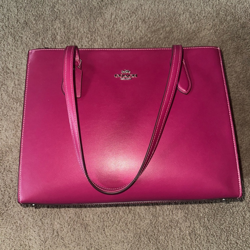 Coach Fuchsia Leather Tote